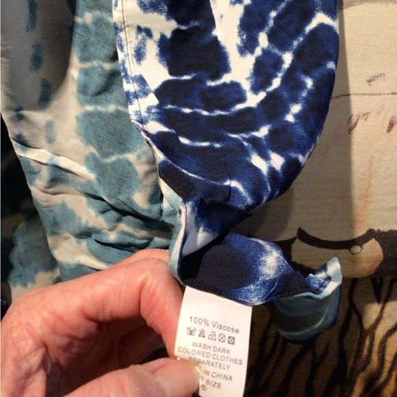 NEW! Blue Batique Tie-Dye Kimono Duster - Picture 7 of 8